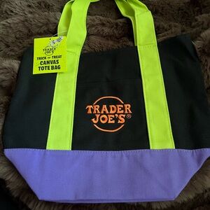 Viral Halloween tote Trader Joe's Black and Purple Canvas Tote Bag